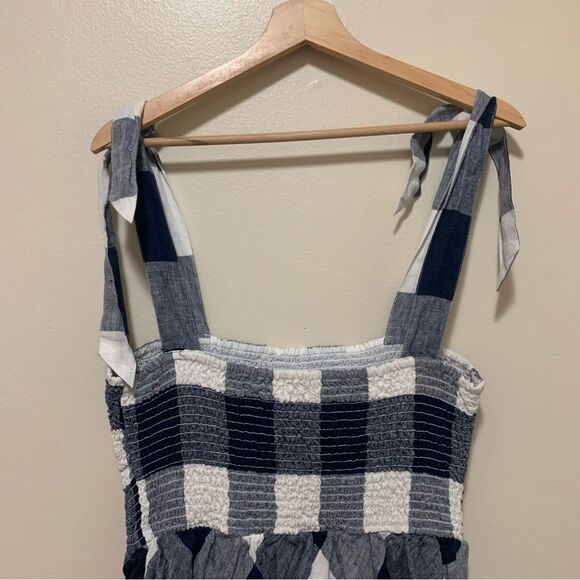 Crown & Ivy Blue and White Checkered Gingham Midi Dress size large - Picture 6 of 7